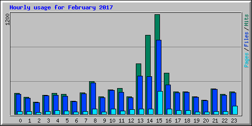 Hourly usage for February 2017