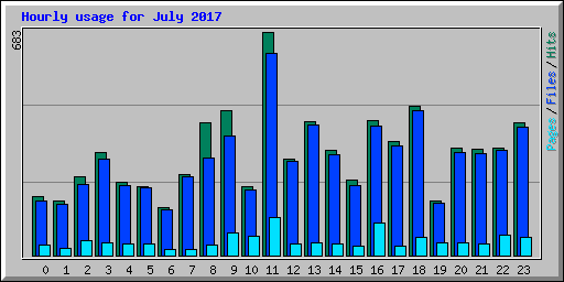Hourly usage for July 2017